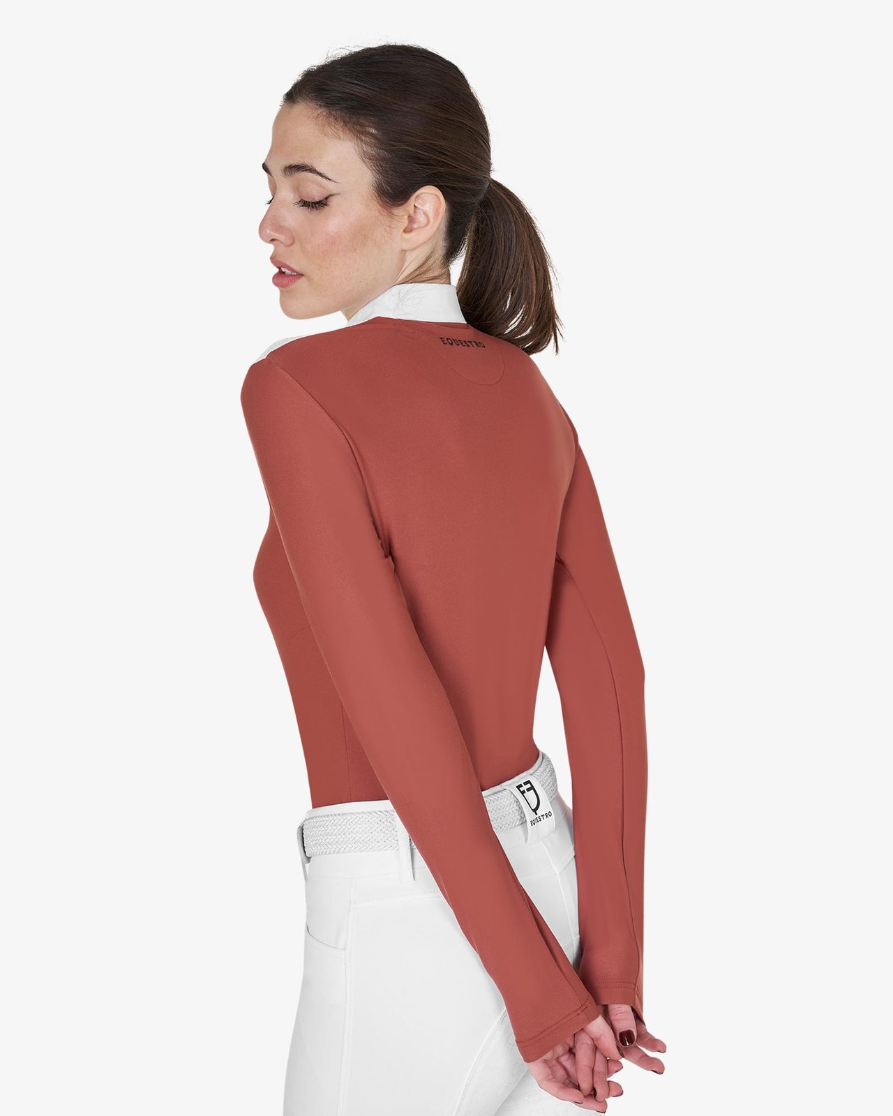 Polo donna da concorso in tessuto tecnico e mesh