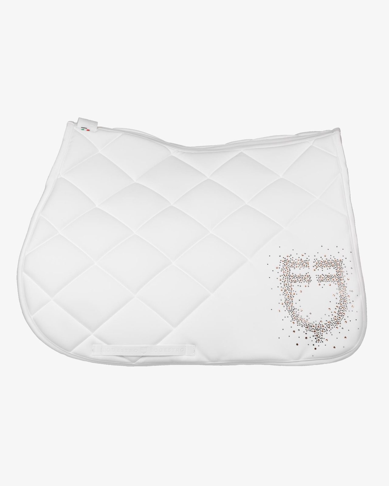Jumping saddle pad rhinestone logo