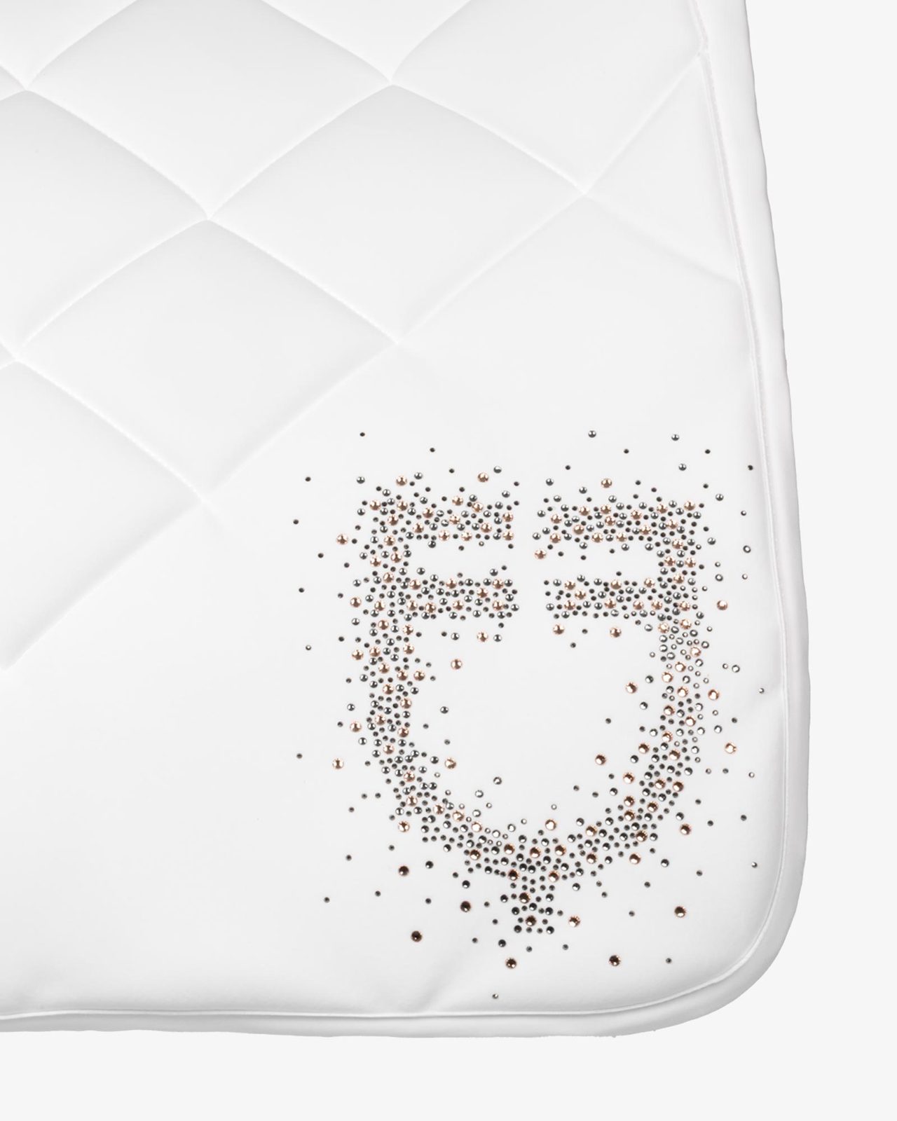 Jumping saddle pad rhinestone logo
