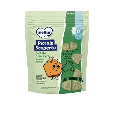 Mellin – Puzzle Crackers Piselli & Basilico Confezione da 105g