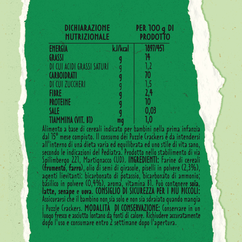Mellin – Puzzle Crackers Piselli & Basilico Confezione da 105g