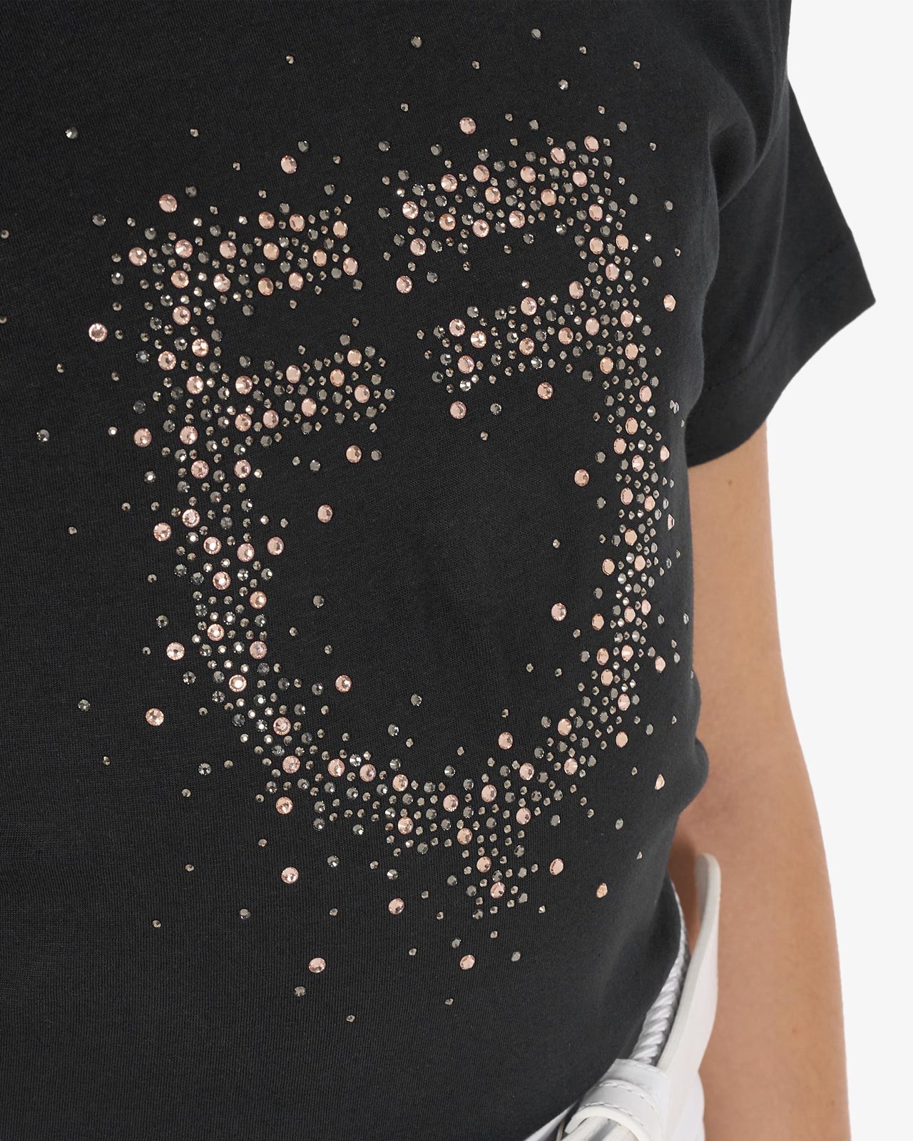 T-shirt bambina slim fit logo glitter rosa