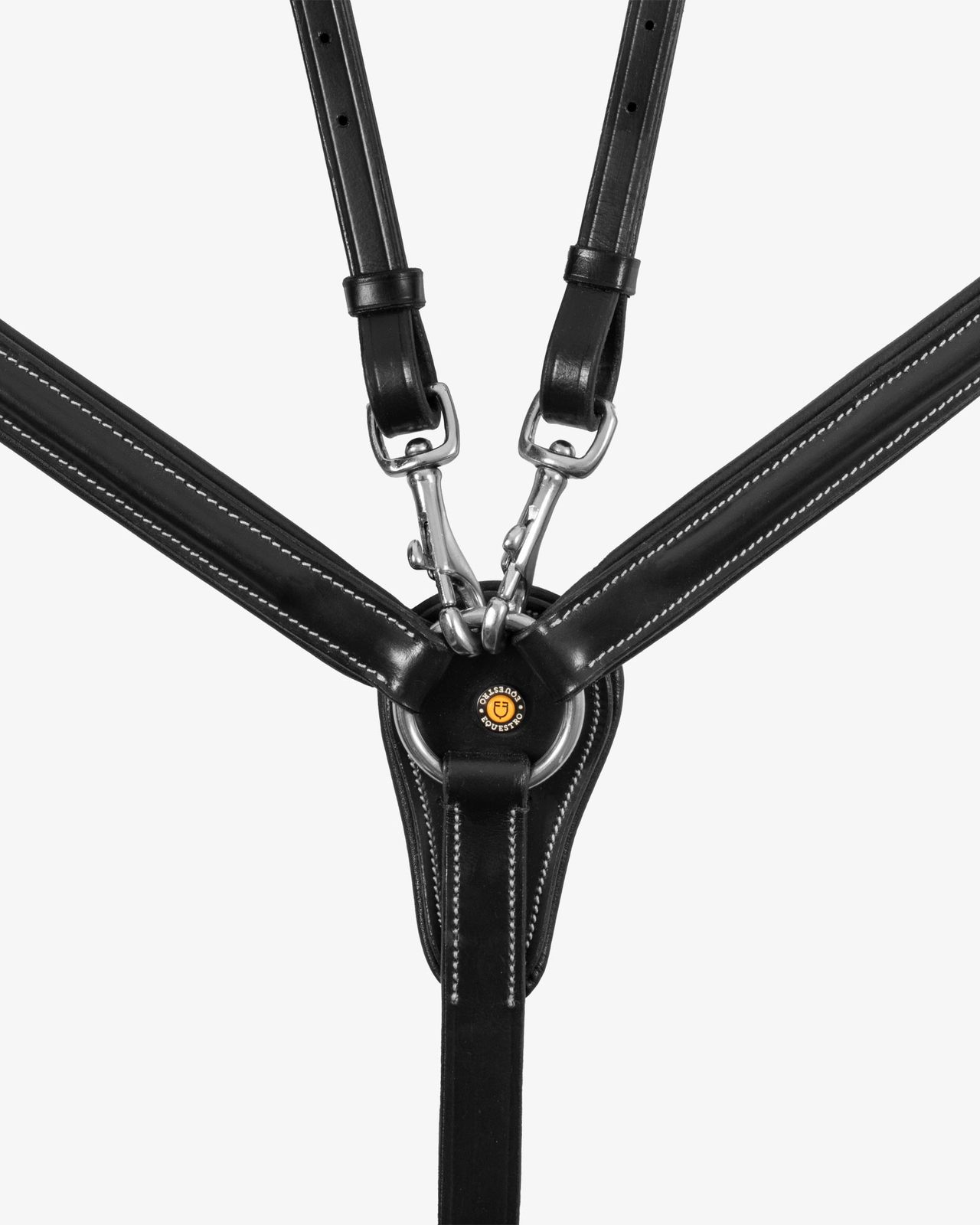 LEATHER BREASTPLATE WITH ELASTIC INSERTS & REMOVABLE MARTINGALE