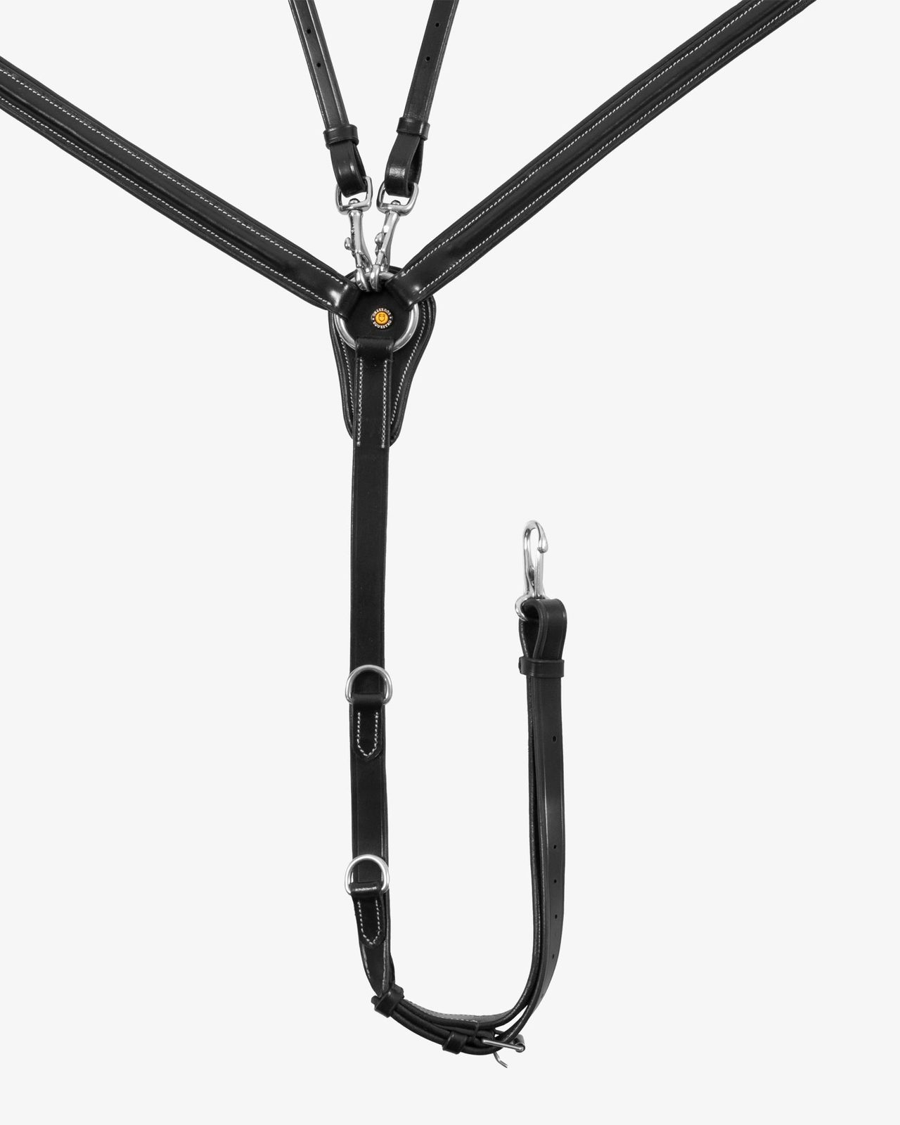 LEATHER BREASTPLATE WITH ELASTIC INSERTS & REMOVABLE MARTINGALE