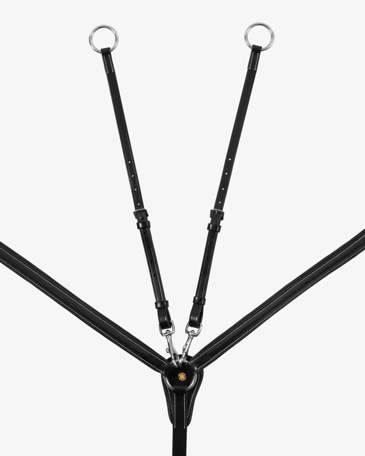 LEATHER BREASTPLATE WITH ELASTIC INSERTS & REMOVABLE MARTINGALE