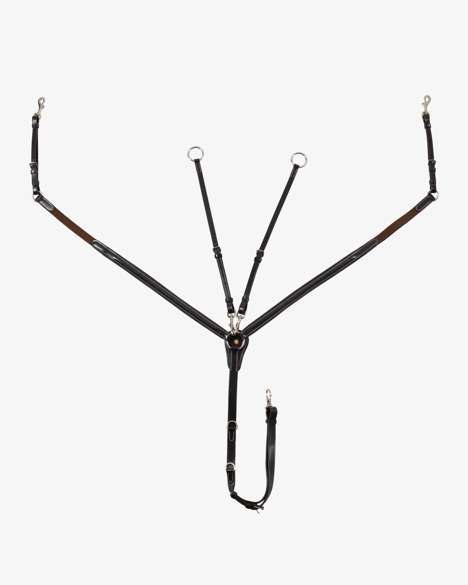 LEATHER BREASTPLATE WITH ELASTIC INSERTS & REMOVABLE MARTINGALE