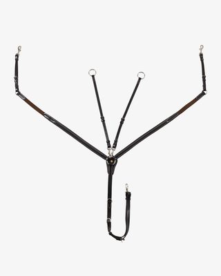 LEATHER BREASTPLATE WITH ELASTIC INSERTS & REMOVABLE MARTINGALE