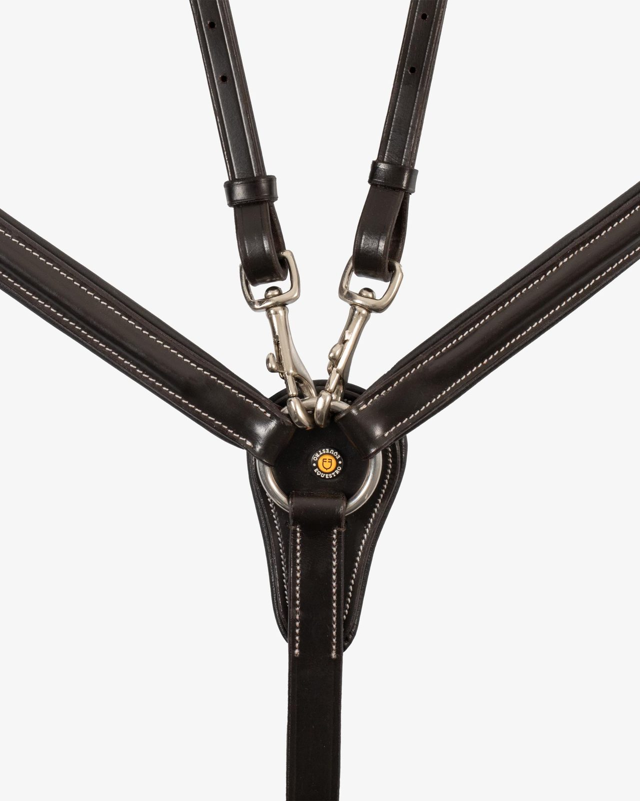 LEATHER BREASTPLATE WITH ELASTIC INSERTS & REMOVABLE MARTINGALE