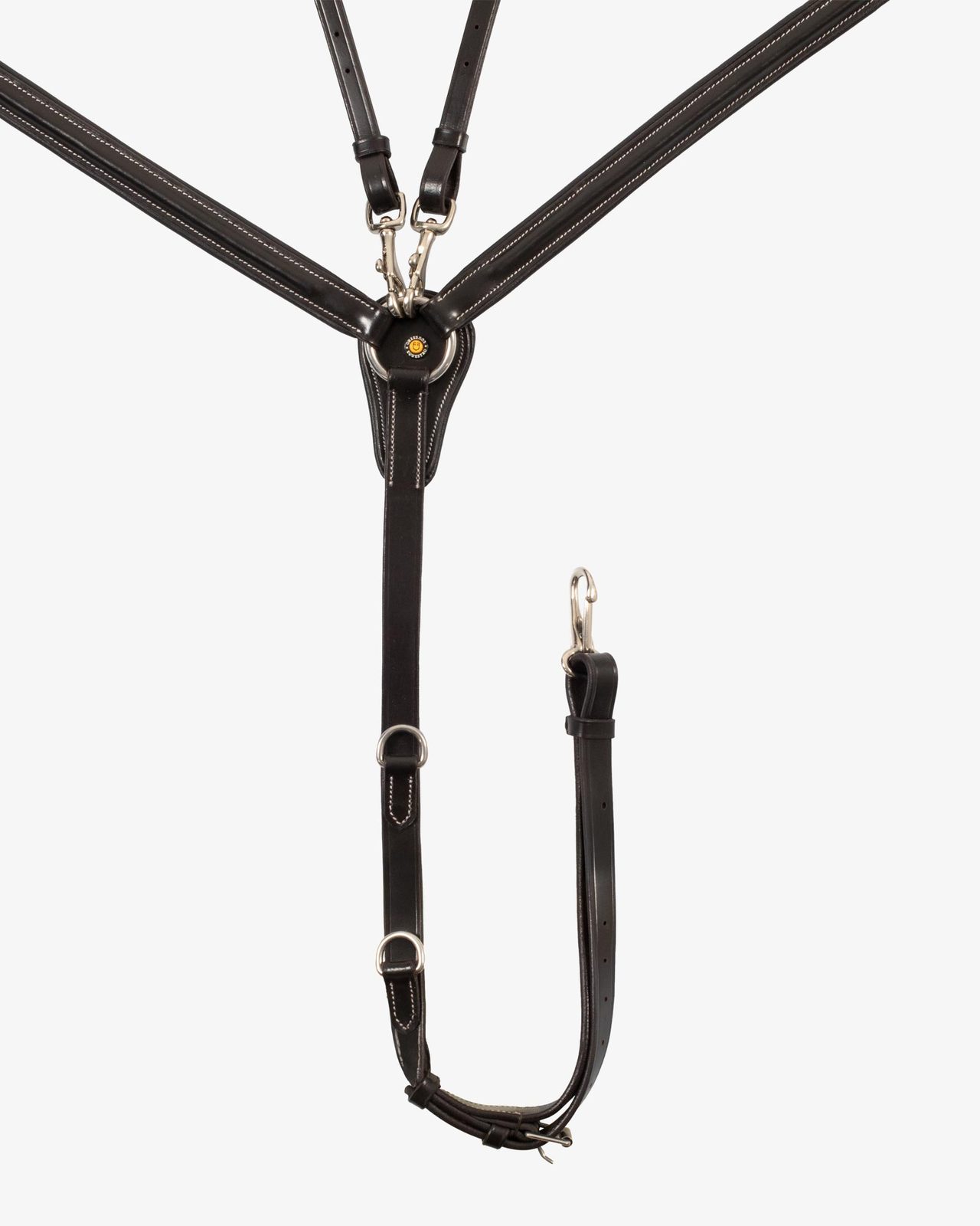 LEATHER BREASTPLATE WITH ELASTIC INSERTS & REMOVABLE MARTINGALE