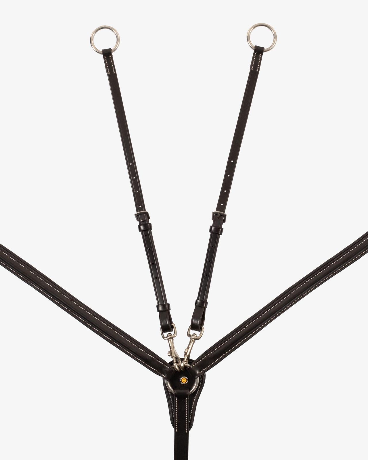 LEATHER BREASTPLATE WITH ELASTIC INSERTS & REMOVABLE MARTINGALE
