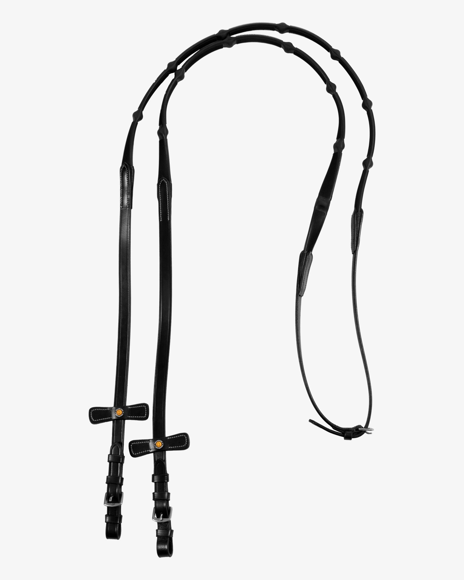 Leather solid grip reins with stoppers