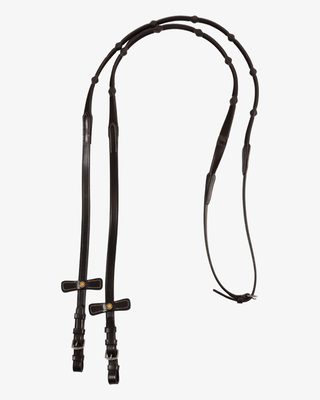 Leather solid grip reins with stoppers