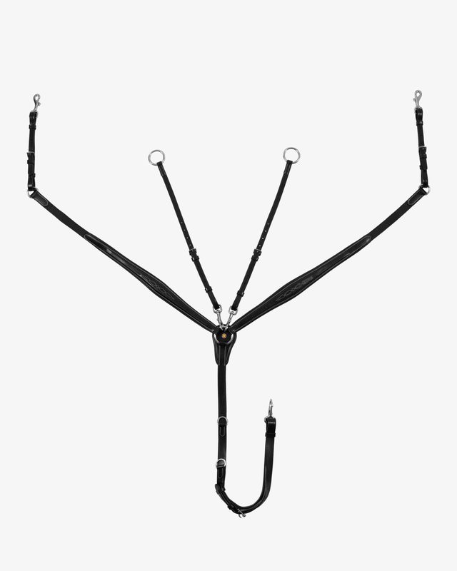 Tanned leather fork breastplate with embroideries