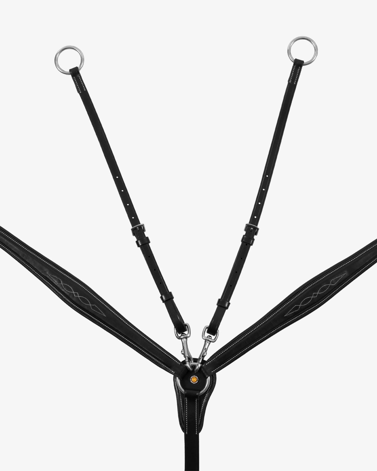 Tanned leather fork breastplate with embroideries