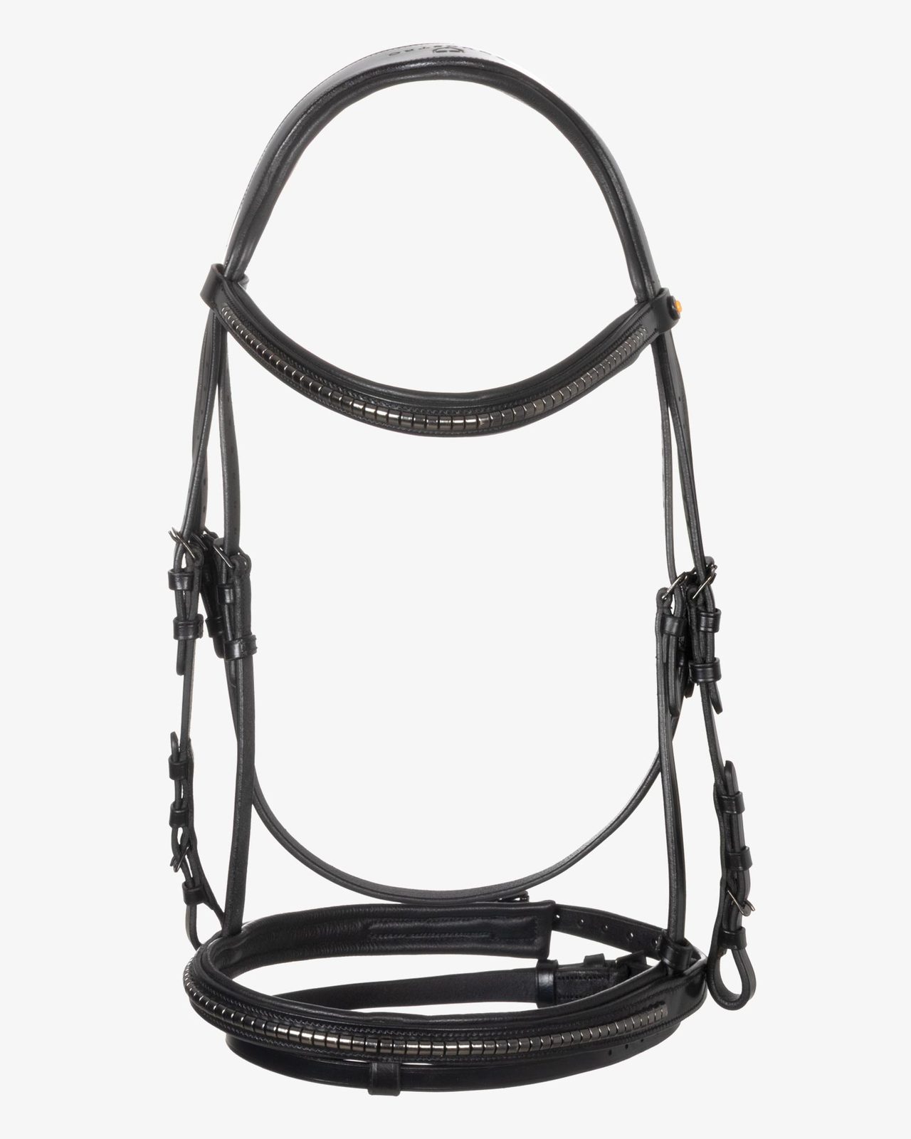 Testiera in pelle con clincher nero