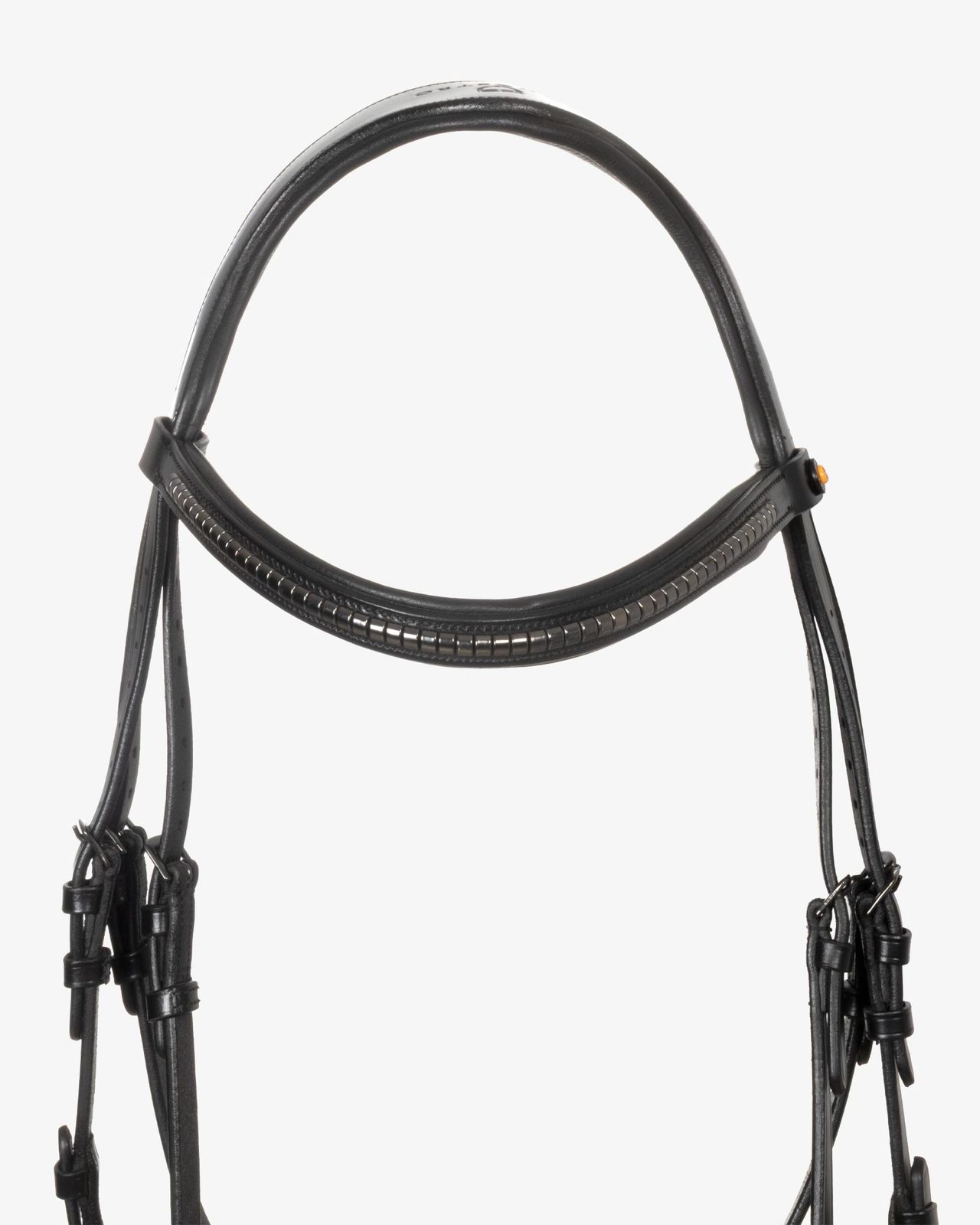 Testiera in pelle con clincher nero