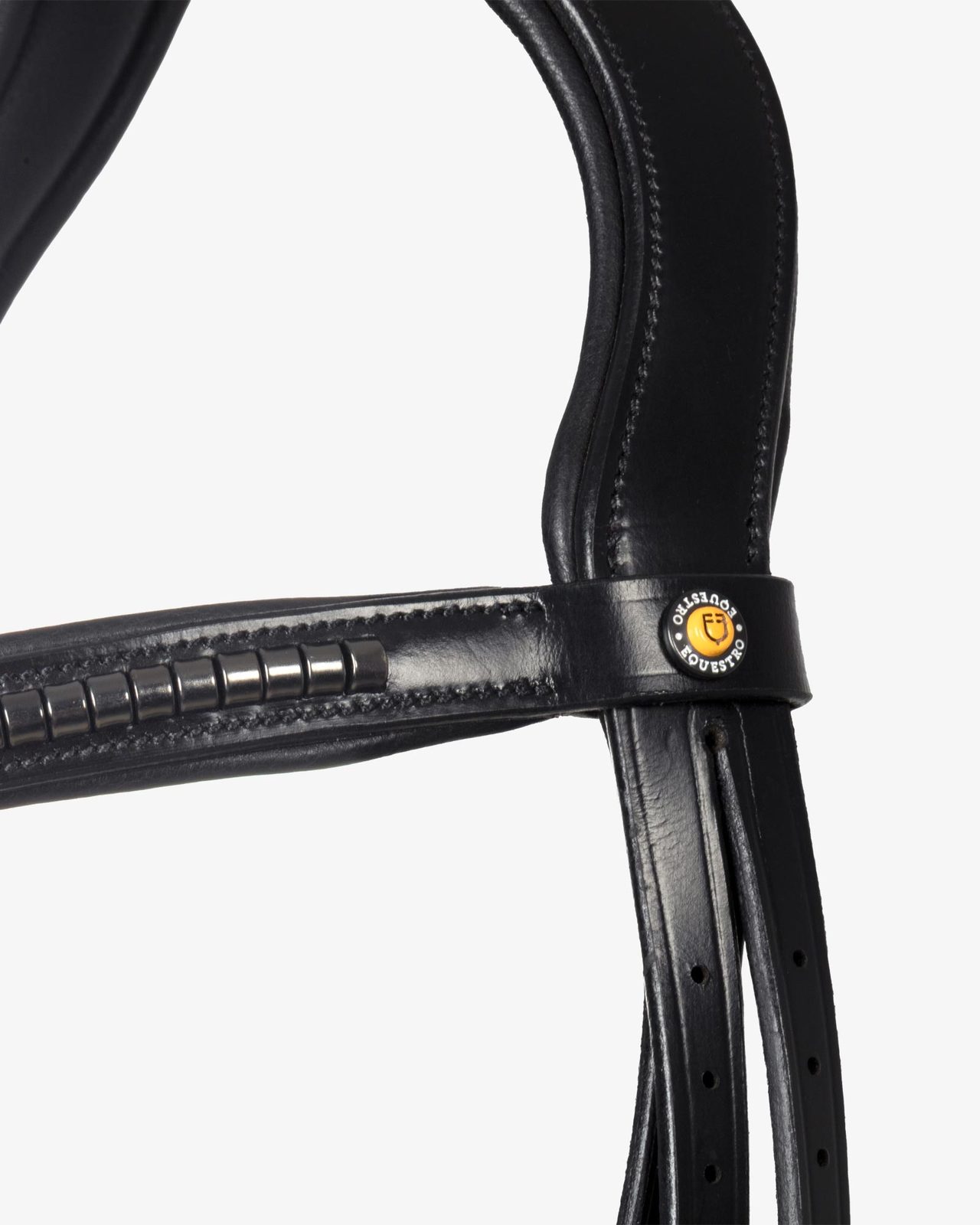 Testiera in pelle con clincher nero