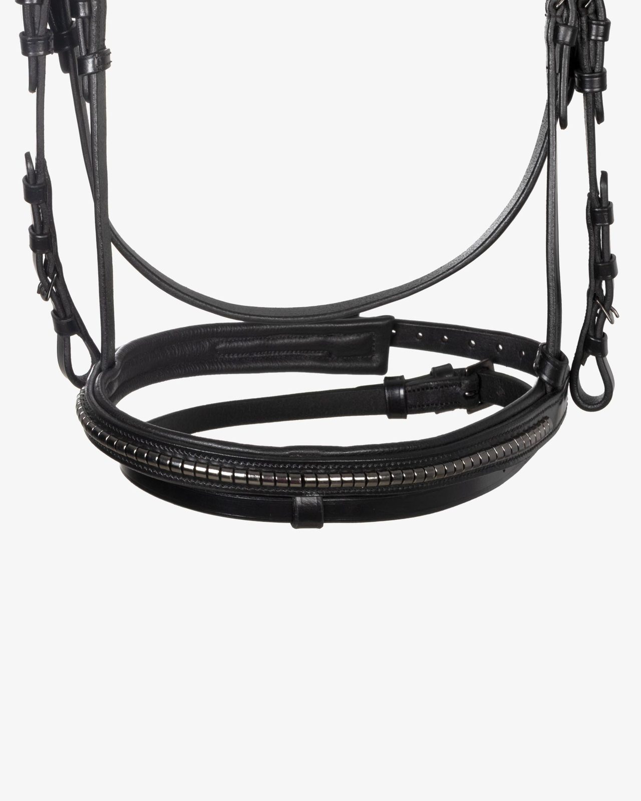 Testiera in pelle con clincher nero
