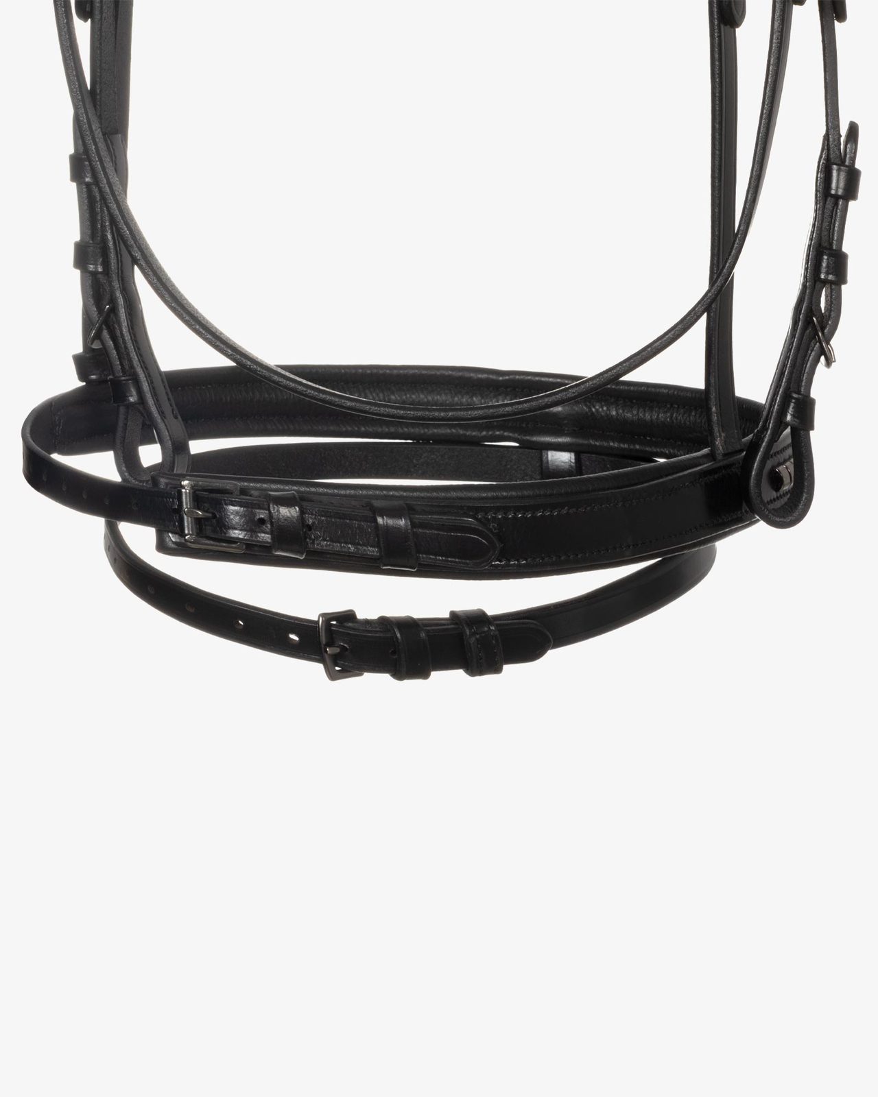 Testiera in pelle con clincher nero