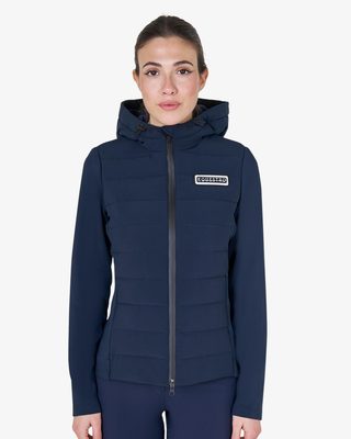 Women's hooded down jacket technical blend