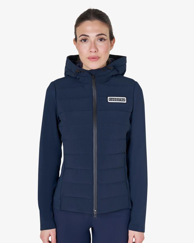 Women's hooded down jacket technical blend