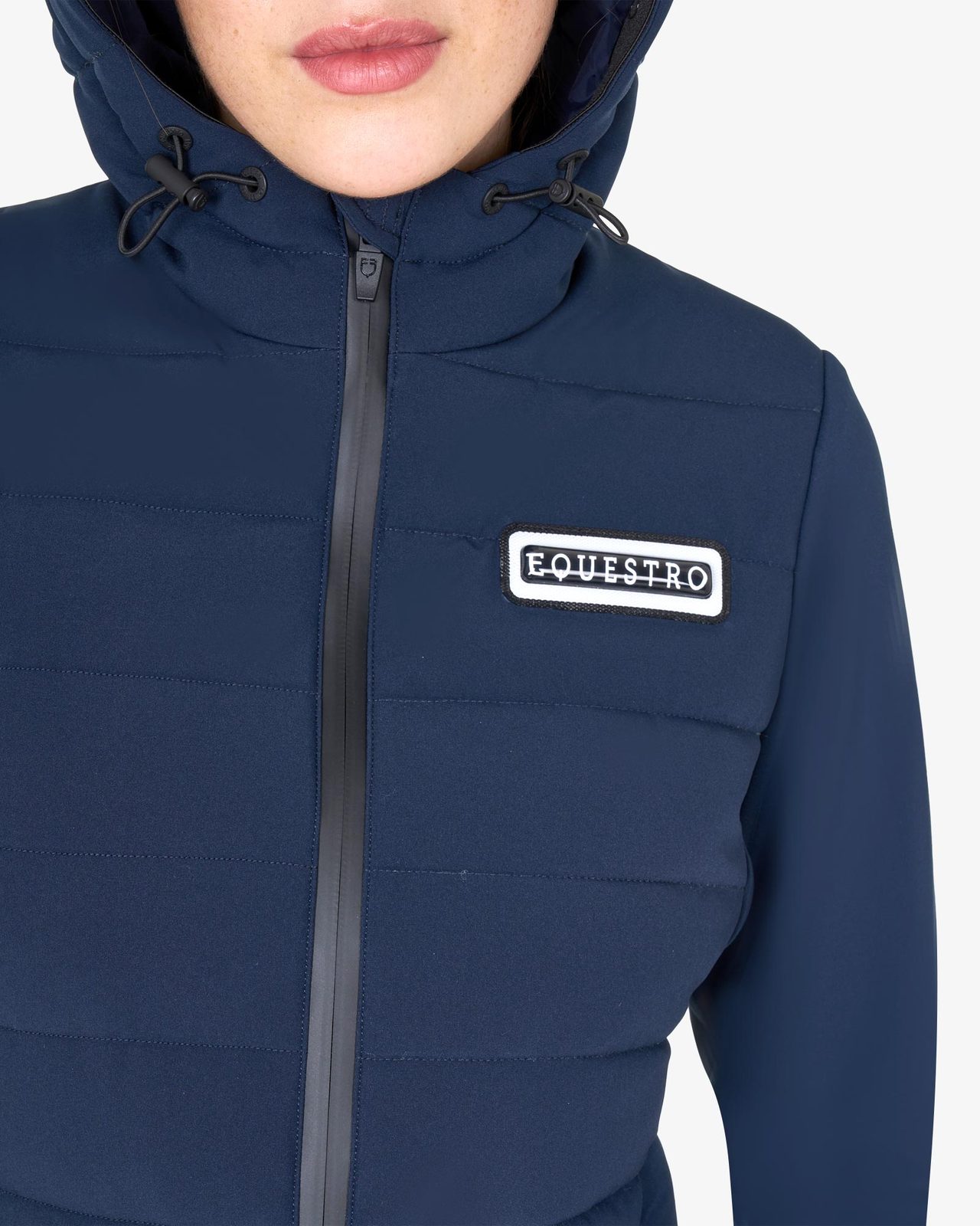 Women's hooded down jacket technical blend