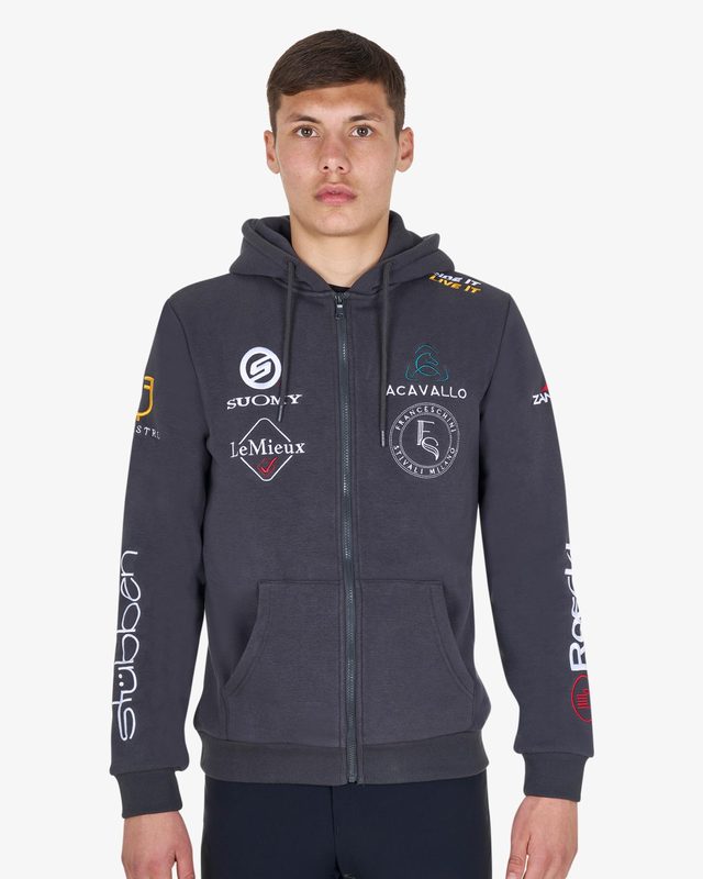 Men's sweatshirt with multi-logo hood