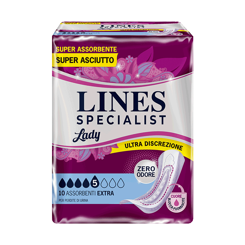 Acquista online Lines Specialist ExtraUltra Mini | Linea prodotto Leggere e Medie per donna. Lines Specialist, prodotti per perdite di urina Assorbenti Femminili Lady Extra