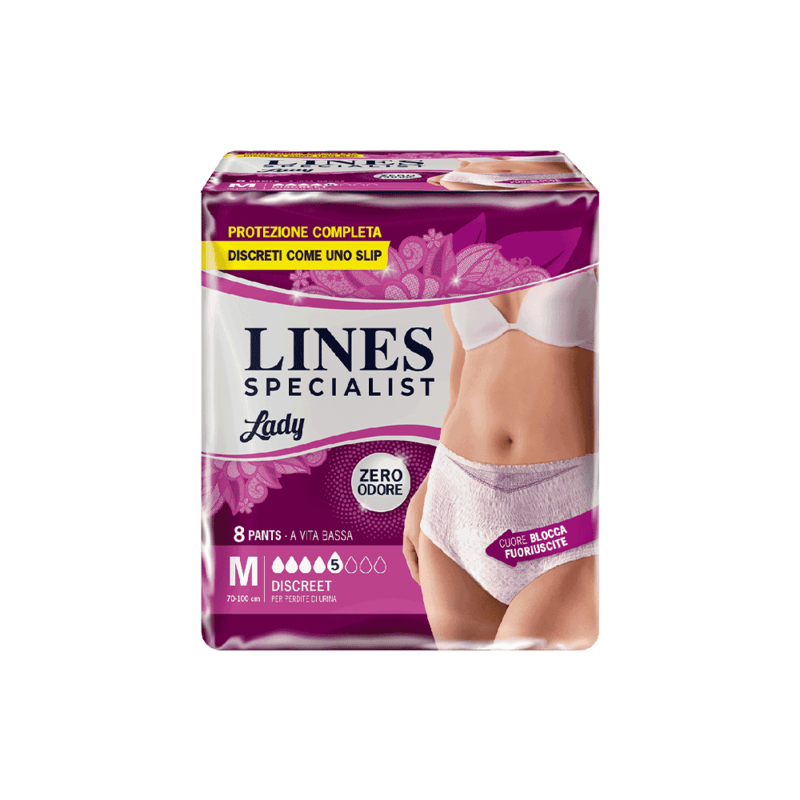 Acquista online Lines Specialist Pants DiscreetUltra Mini | Linea prodotto Medie e Alte per donna. Lines Specialist, prodotti per perdite di urina Mutandine Pants Lady Discreet