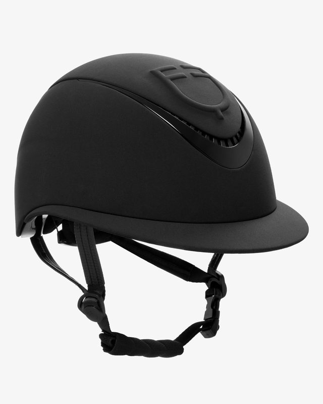 Women's helmet with wide visor and embossed logo homologation EN 1384-2023