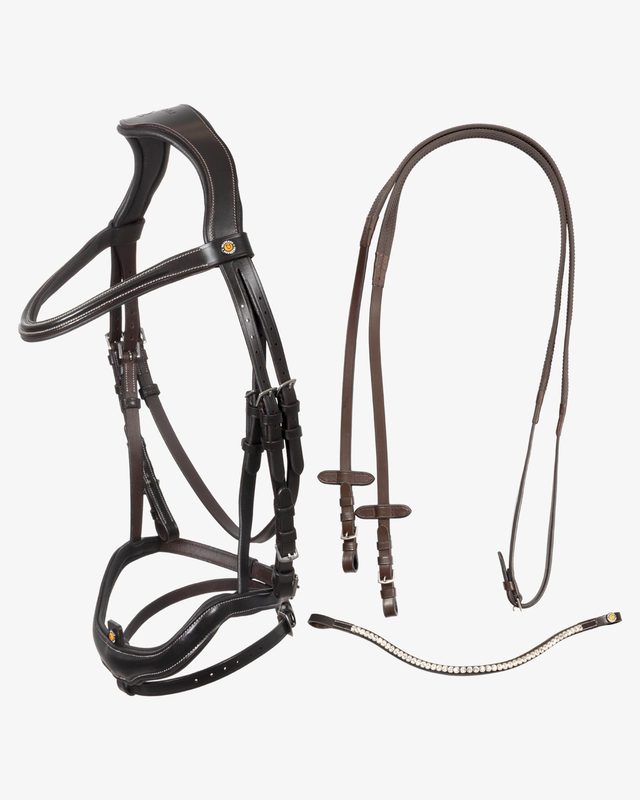 Anatomical bridle with curved noseband