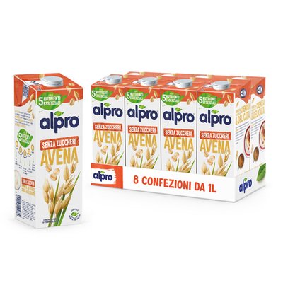 ALPRO SENZA ZUCCHERI Bevanda Vegetale all'Avena 8x1l