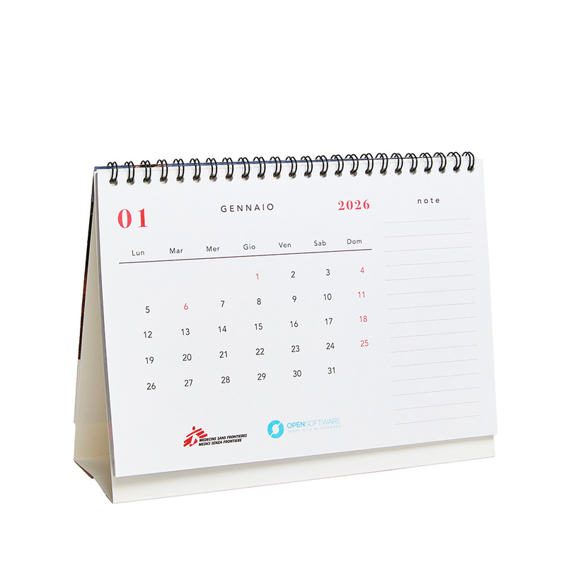 Calendario solidale da tavolo 2026
