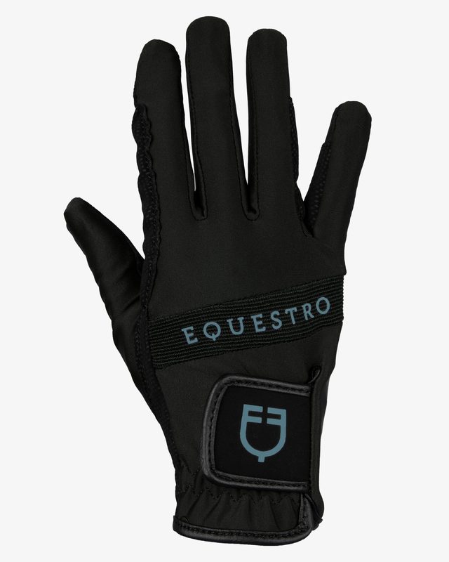 Guanti in tessuto tecnico con logo multicolor