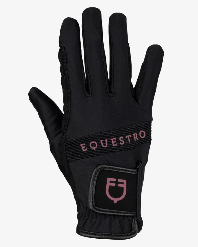 Guanti in tessuto tecnico con logo multicolor