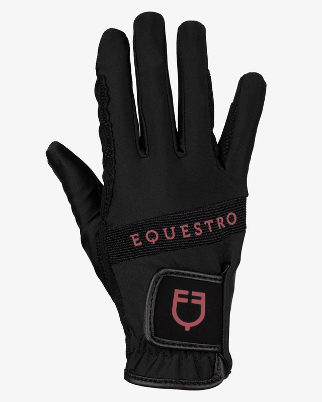 Guanti in tessuto tecnico con logo multicolor