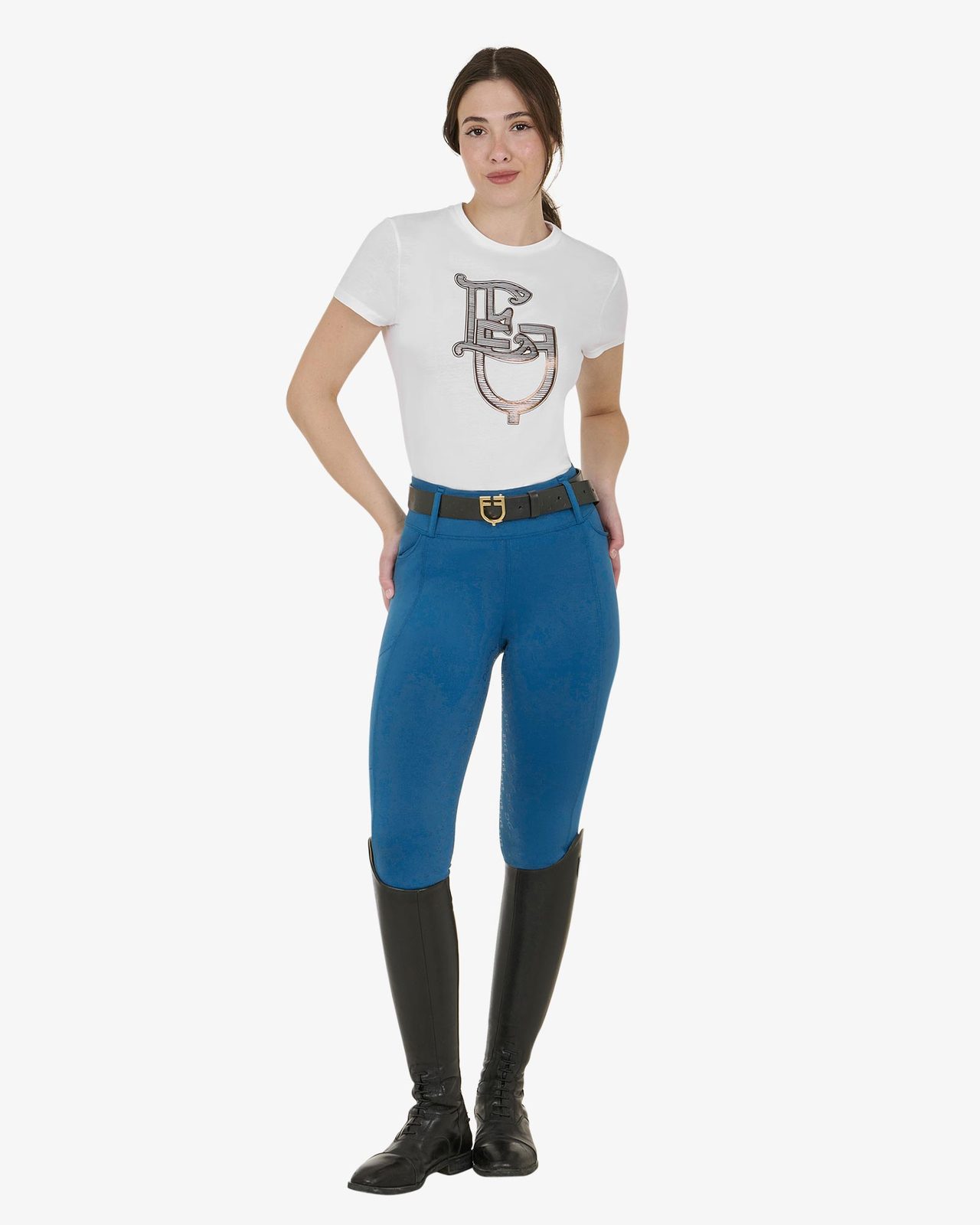 Leggings donna a vita alta con passanti