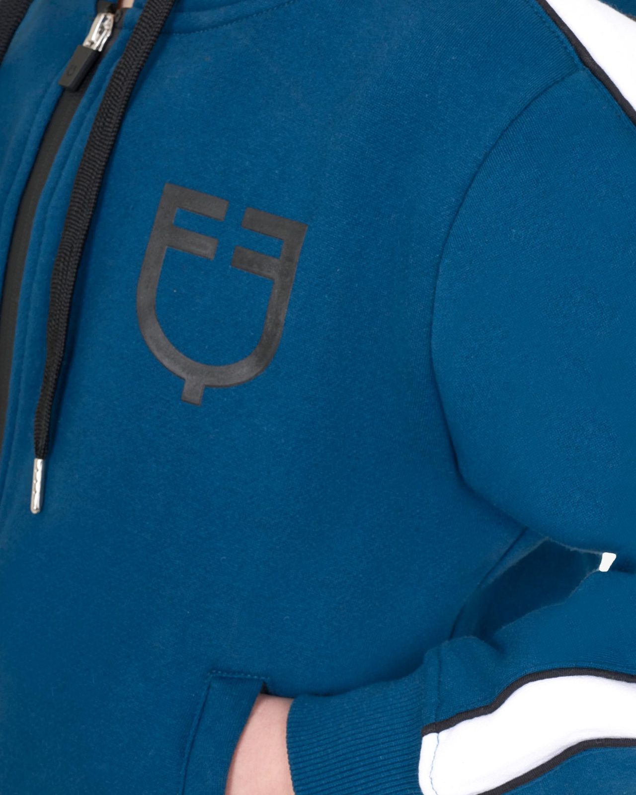 Felpa bambina in cotone con cappuccio e zip frontale