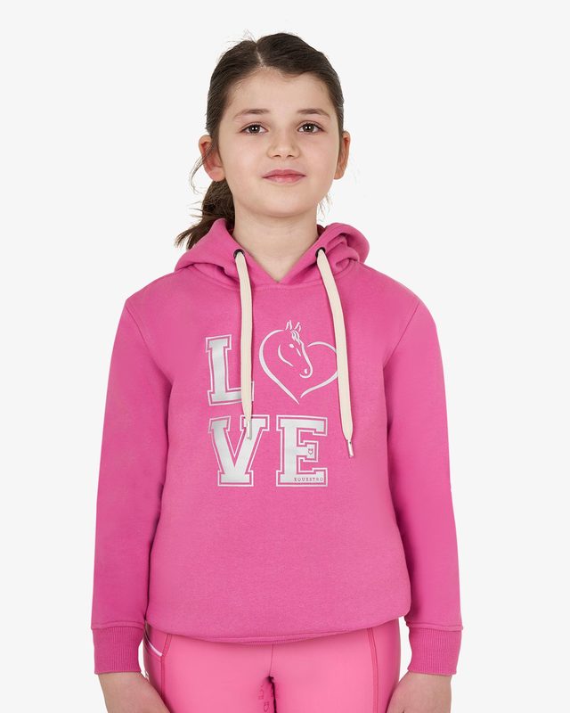 Felpa bambina Winter Love con cappuccio