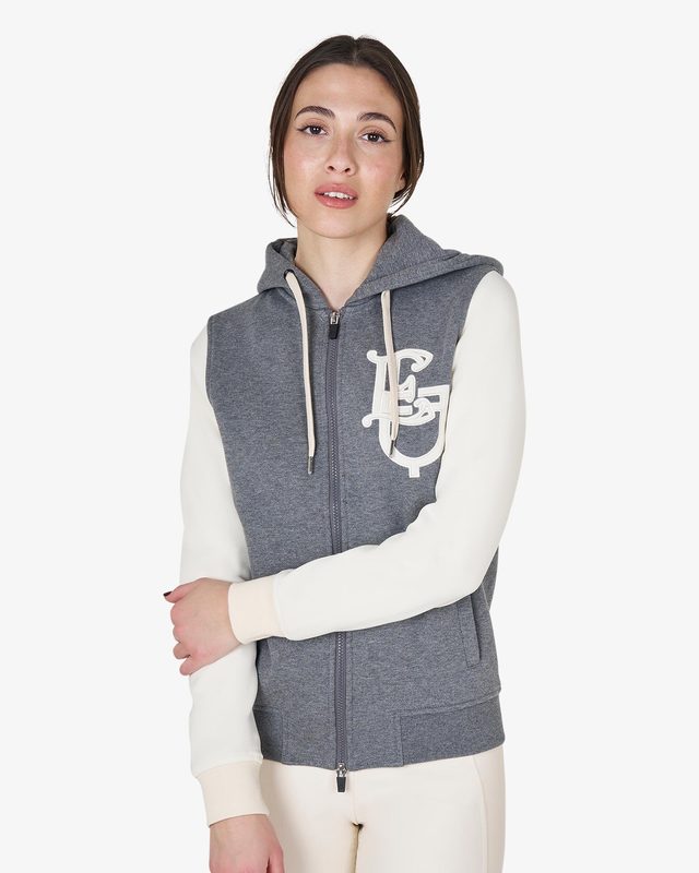 Women's EQ two tone hoodie with front zip