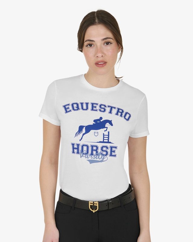 Women's Horse Varsity cotton T-shirt