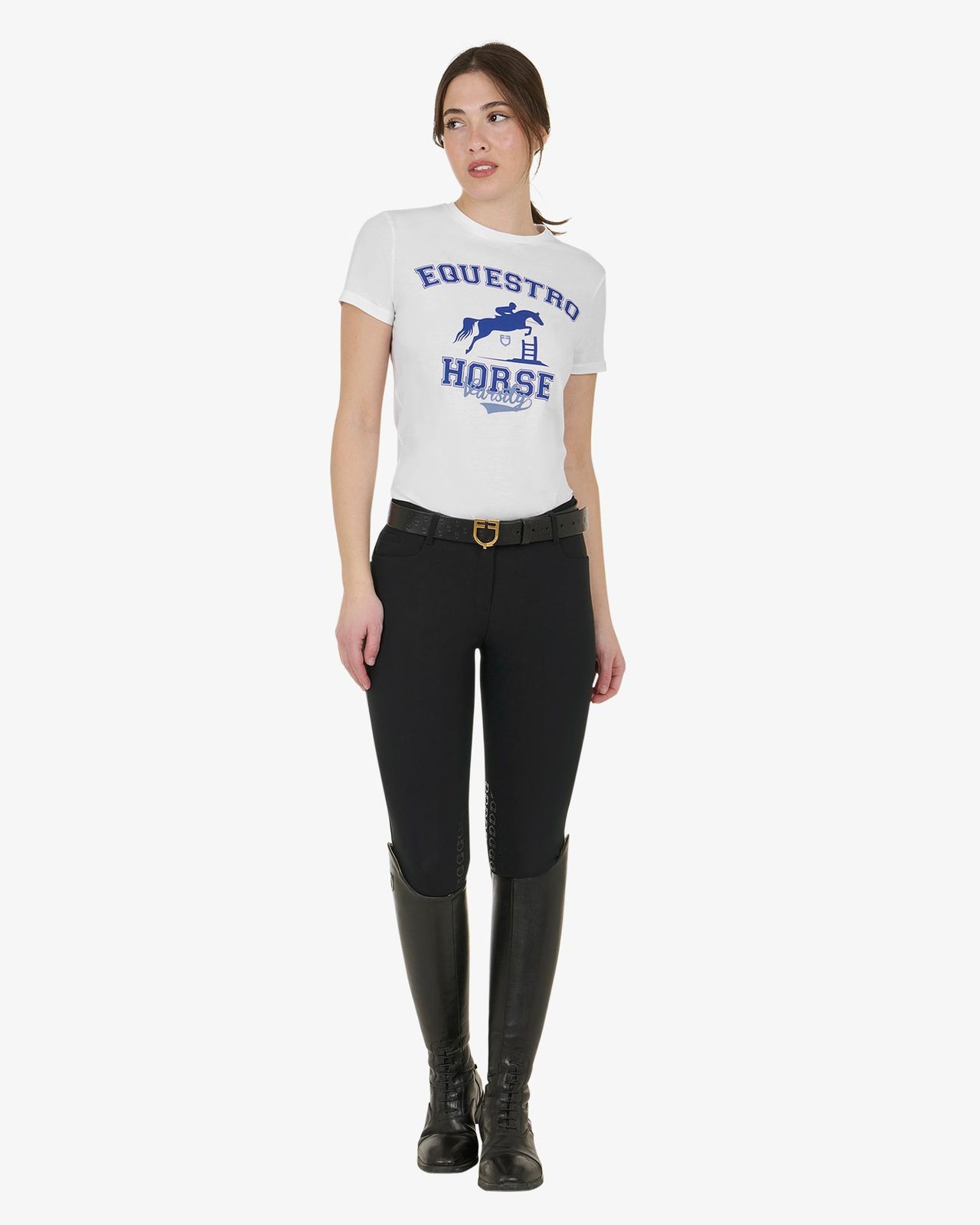 T-shirt donna Horse Varsity in cotone