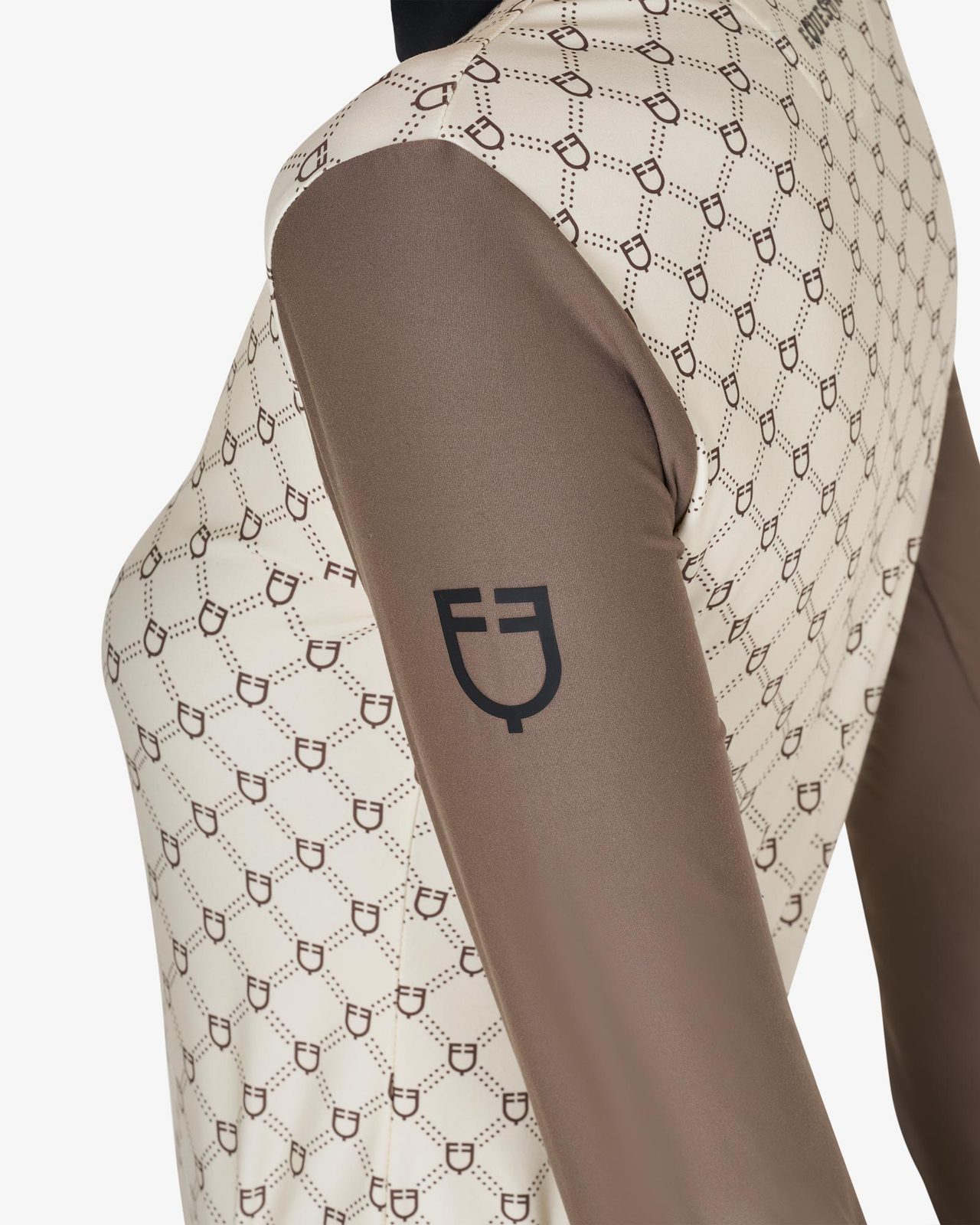 Polo donna da allenamento a manica lunga con stampa monogram