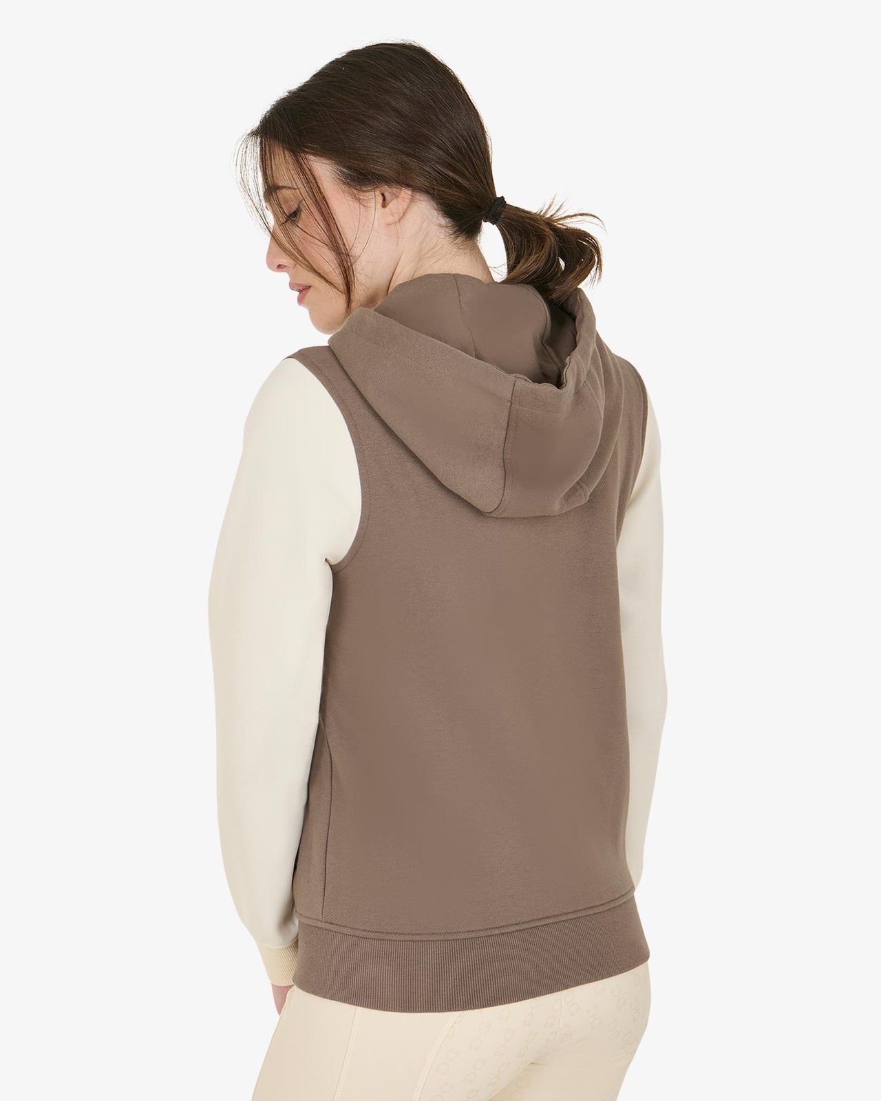 Felpa donna EQ bicolore con zip frontale