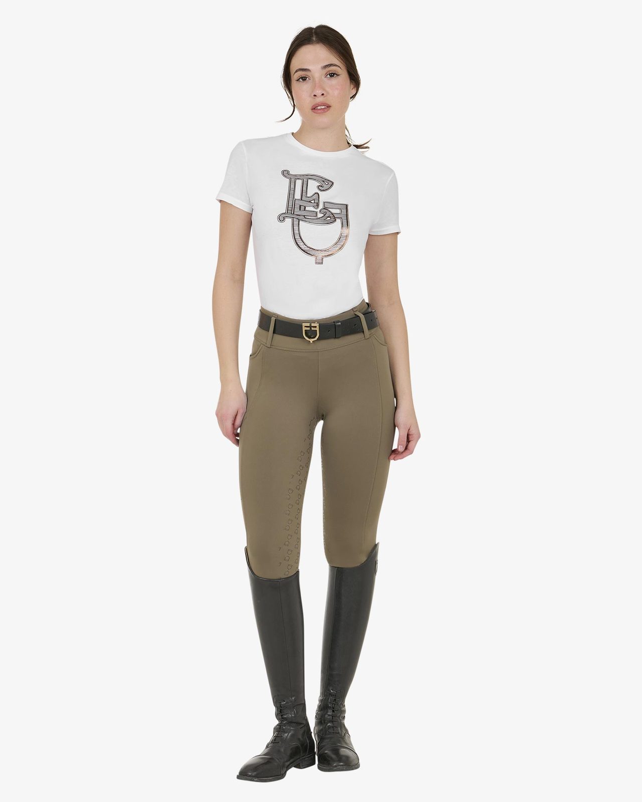 Leggings donna a vita alta con passanti