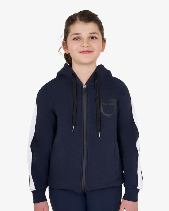 Girls' cotton hoodie with front zip
