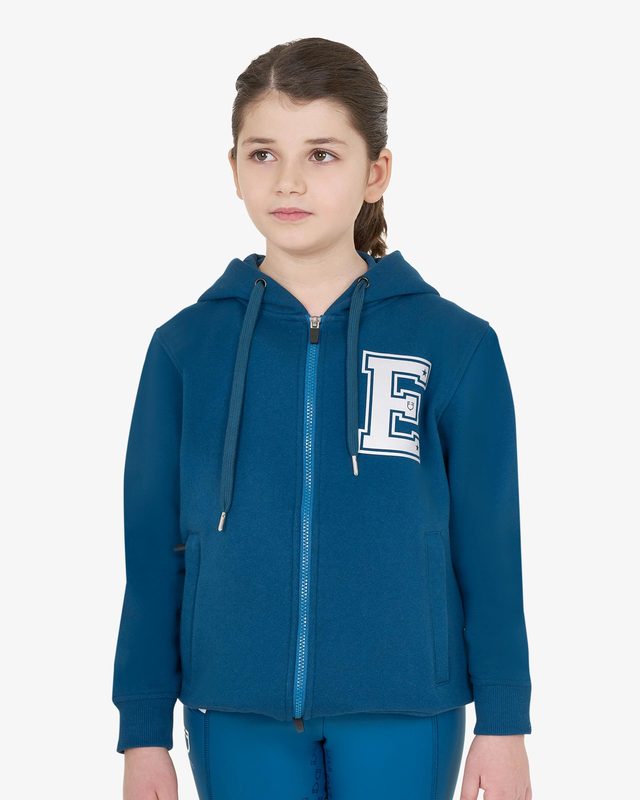 Felpa bambina istituzionale con zip frontale