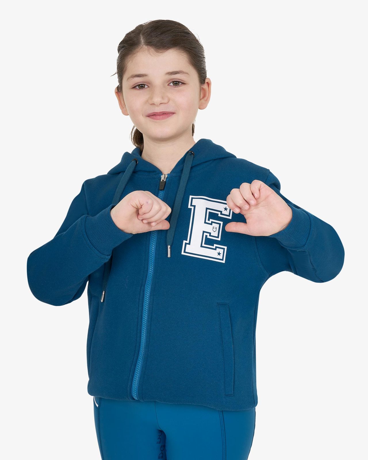 Girls' institutional hoodie with front zip