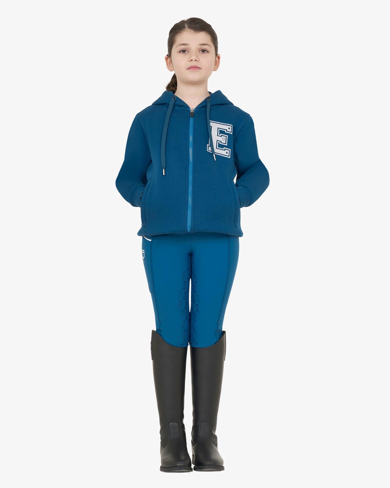 Girls' institutional hoodie with front zip