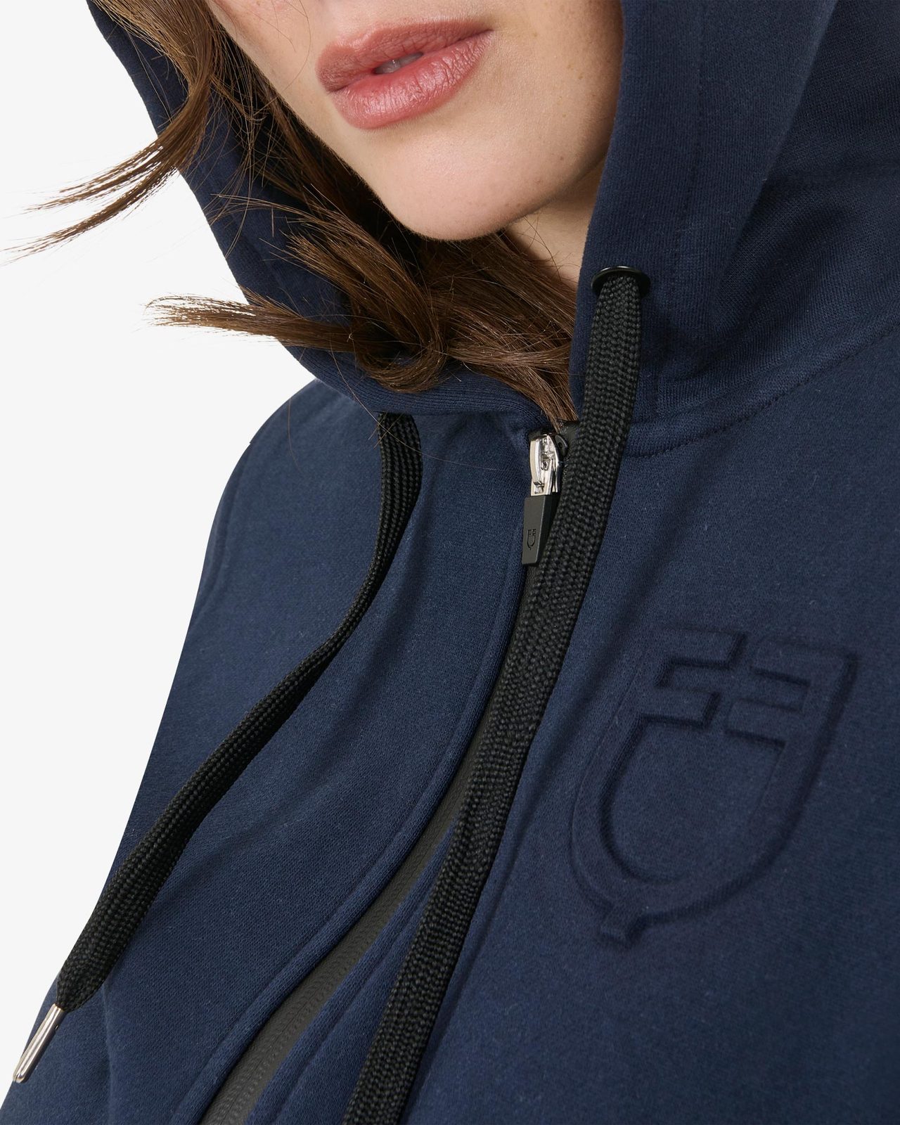 Felpa donna istituzionale con zip frontale